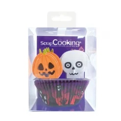 SCRAPCOOKING Moules En Papier|24 Caissettes Cupcake + 24 Cake Toppers Halloween