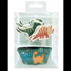 SCRAPCOOKING Décoration Gâteau|Moules En Papier|24 Caissettes Cupcakes + 24 Cake Toppers Dinosaure