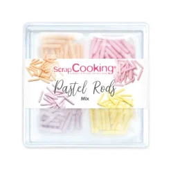 SCRAPCOOKING Décoration Comestible|4 Décors en Sucre Pastel Rods 60 g