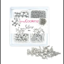 SCRAPCOOKING Décoration Comestible|4 Décors en Sucre Silver Mix 68 g