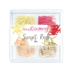 SCRAPCOOKING Décoration Comestible|4 Décors en Sucre Sunset Rods 60 g