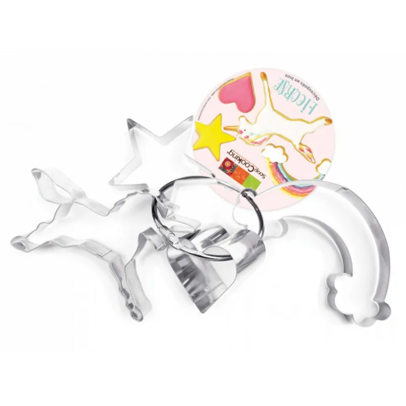 SCRAPCOOKING Emporte Pièce - Découpoir Pâtisserie|4 Découpoirs Thème Licorne Inox