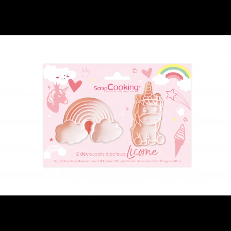 SCRAPCOOKING Emporte Pièce - Découpoir Pâtisserie|2 Emporte-pièces avec éjecteurs Licorne