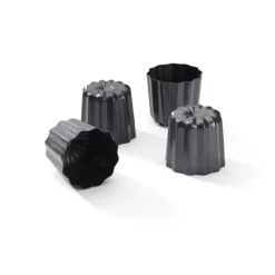 GOBEL Moule Anti-adhésif|Moules À Gâteaux|6 Moules à Cannelés 5,5 cm Anti-adhérent en Aluminium