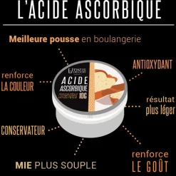 PATISDECOR Additifs Alimentaires|Acide Ascorbique 10 g Patisdécor