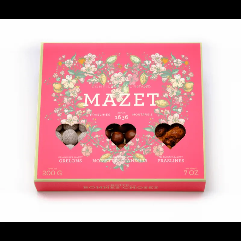 MAZET Chocolats À Offrir|Confiserie|Assortiment Friandises Boîte Bonnes Choses Cœur 200 g