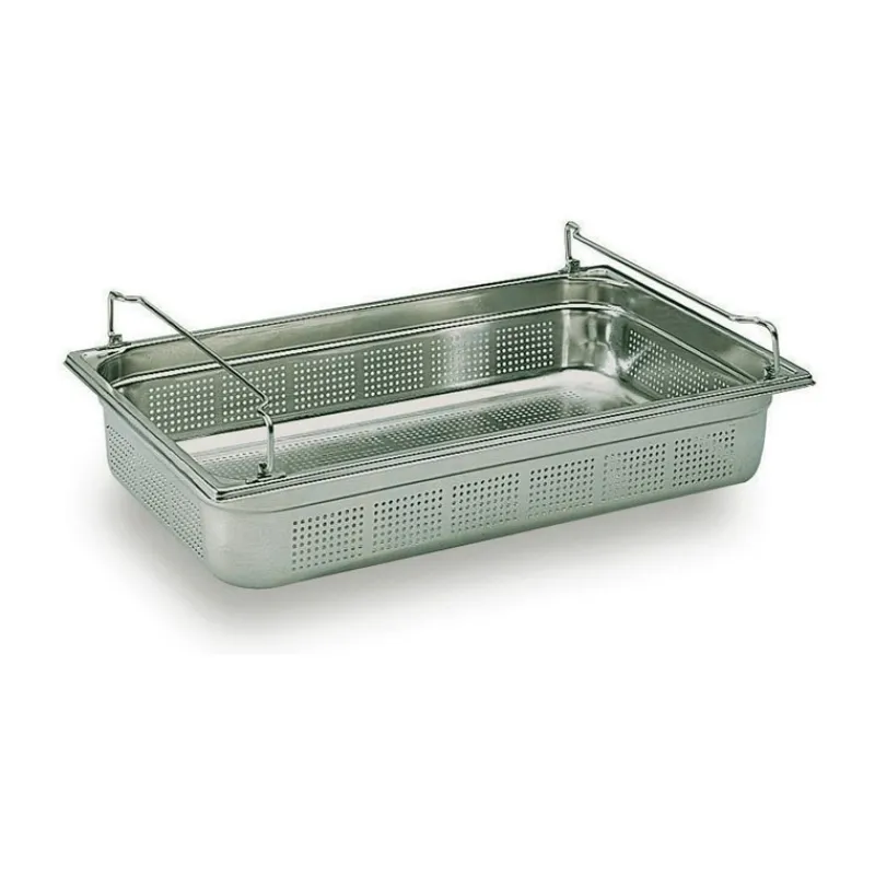 MATFER Bac Gastronorme|Bac Gastronorme|Bac Gastronorme Perforé Anses Panier Inox GN 1/1 H 20cm Bourgeat