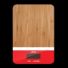 PEBBLY Balance De Cuisine|Balance de Cuisine Electronique Bambou Rectangle Rouge 23 x 16 cm