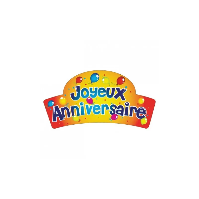 MATFER Décoration Comestible|Banderoles Azyme Joyeux Anniversaire ballons (x24)