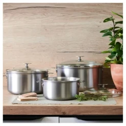 DE BUYER Batterie De Cuisine|Casseroles|Batterie de Cuisine 7 pièces Alchimy Loqy