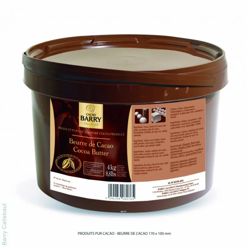 BARRY Chocolat De Couverture|Beurre de Cacao 4 kg