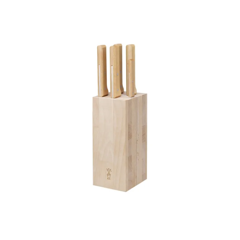 OPINEL Rangement Couteaux|Blocs Et Portes Couteaux|Bloc à Couteaux + 5 Couteaux Parallèle Pain