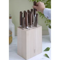 OPINEL Rangement Couteaux|Blocs Et Portes Couteaux|Bloc à Couteaux Hêtre pour 9 Couteaux