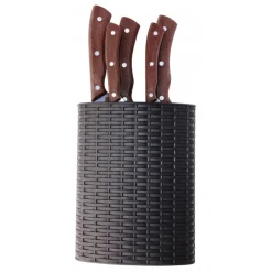 LEBRUN Rangement Couteaux|Couteau À Pain|Bloc à Couteaux Tressé + 5 Couteaux