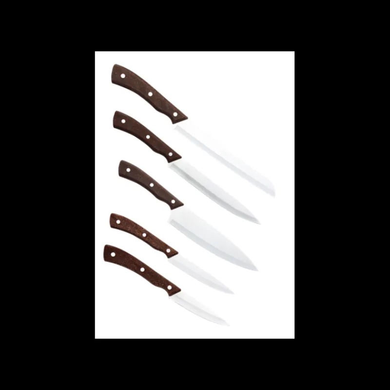 LEBRUN Rangement Couteaux|Couteau À Pain|Bloc à Couteaux Tressé + 5 Couteaux