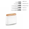 SABATIER Rangement Couteaux|Couteau À Pain|Bloc Couteau Blanc Manille avec 5 Couteaux de Cuisine Ysis