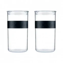 BODUM Conservation|Bocal Plastique 2 L avec Couvercle (x2) PRESSO