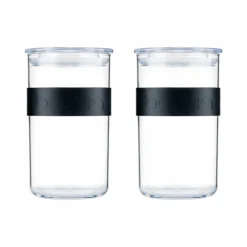 BODUM Conservation|Bocal Plastique 1 L avec Couvercle (x2) PRESSO