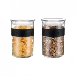 BODUM Conservation|Bocal Plastique 600 ml avec Couvercle (x2) PRESSO