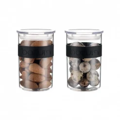 BODUM Conservation|Bocal Plastique 600 ml avec Couvercle (x2) PRESSO