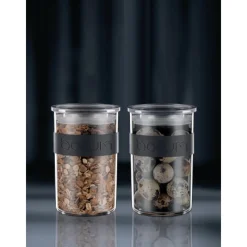BODUM Conservation|Bocal Plastique 600 ml avec Couvercle (x2) PRESSO