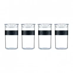 BODUM Conservation|Bocal Plastique 250 ml avec Couvercle (x4) PRESSO