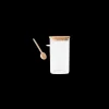 PEBBLY Conservation|Boite de Conservation Carrée en Verre et Bambou avec Cuillère Doseuse 1,4 L