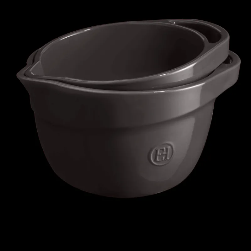 EMILE HENRY Bassines De Cuisine|Bol Pâtissier en Céramique 2,5 L Fusain