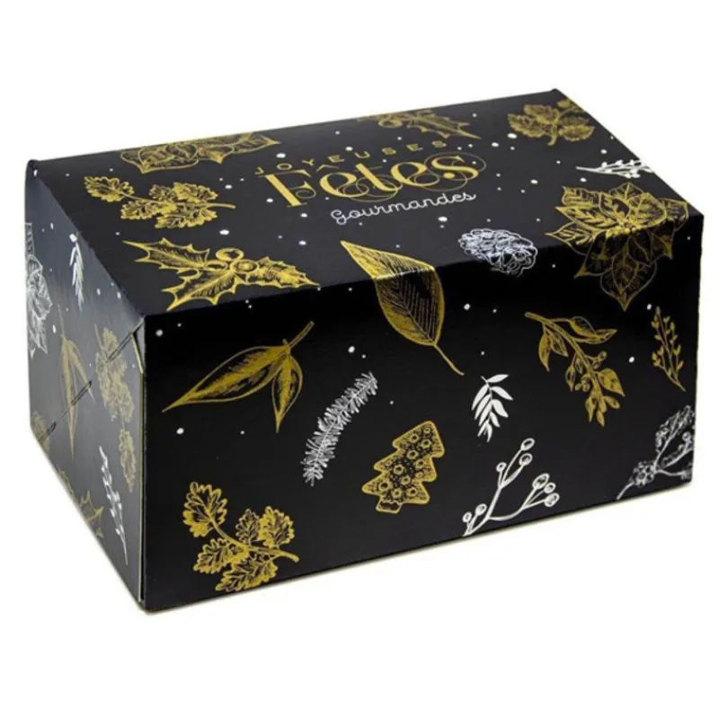 CUISINEADDICT Emballage Alimentaire|Boîte à Bûche 40x11cm Noël Féerique (x25)