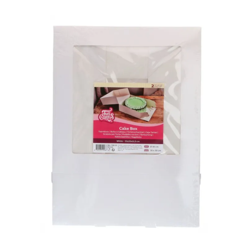 FUNCAKES Emballage Alimentaire|Boîte à Gâteau 32x32x11.5 cm (x2)