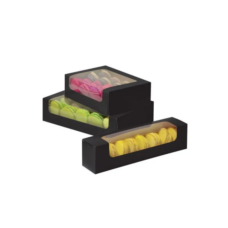 CUISINEADDICT Emballage Alimentaire|Boîte 8 Macarons avec Fenêtre 23 cm