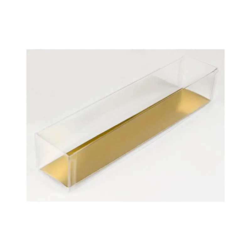 MALLARD FERRIERE Emballage Alimentaire|Boîte 9 Macarons Transparente Fond Or 24 cm