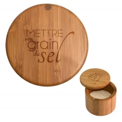 TOTALLY BAMBOO Moulin|Boîte à Sel Magnétique en Bambou