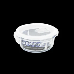 PEBBLY Plat De Cuisson|Conservation|Boîte de Conservation en Verre Rond 400 ml