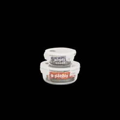 PEBBLY Plat De Cuisson|Conservation|Boîte de Conservation en Verre Rond 400 ml