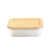 PEBBLY Conservation|Boîte de Conservation en Verre et Bambou Rectangle 1520 ml