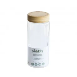 PEBBLY Conservation|Boîte de Conservation en Verre et Bambou Rond 850 ml