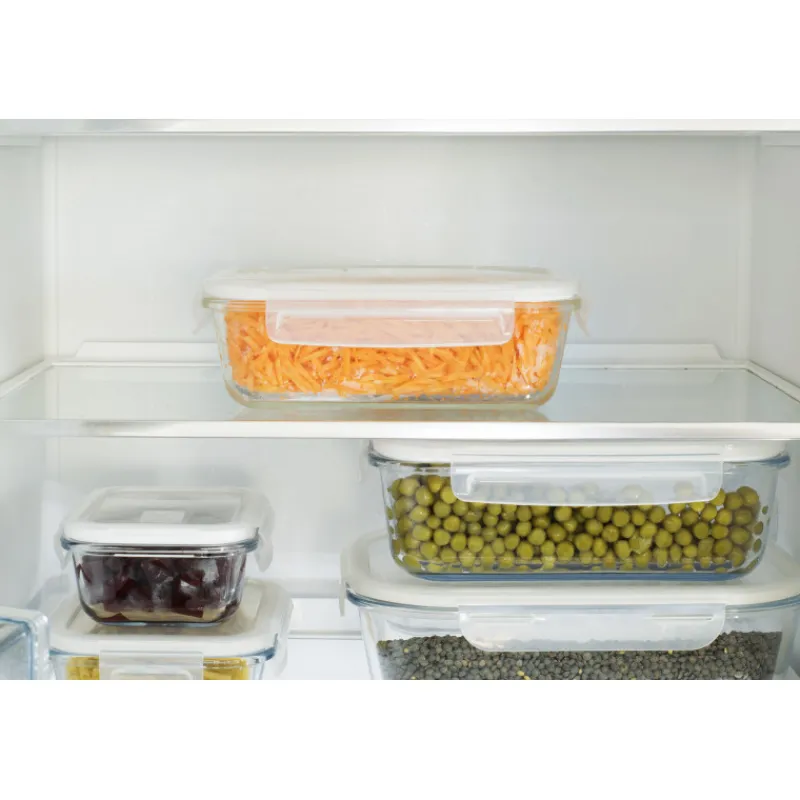 PEBBLY Plat De Cuisson|Conservation|Boîte de Conservation en Verre Rectangle 1 L