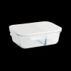 PEBBLY Plat De Cuisson|Conservation|Boîte de Conservation en Verre avec Compartiments Rectangle 1450 ml