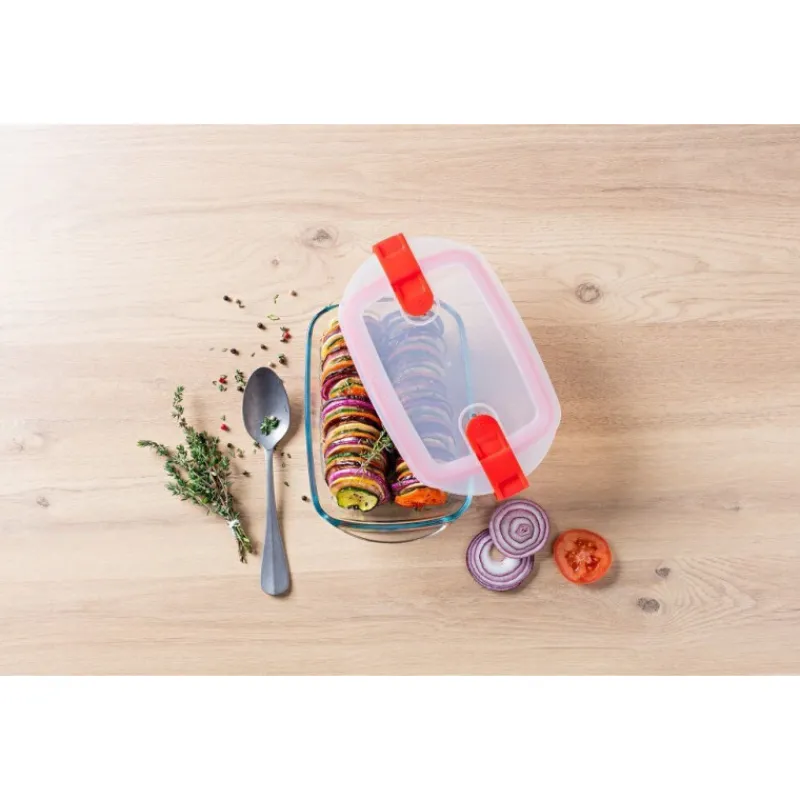 PYREX Conservation|Boîte de Conservation en Verre Rectangulaire 23 x 15 cm 1,1 L Cook & Heat