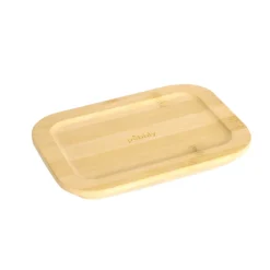 PEBBLY Plat De Cuisson|Conservation|Boîte de Conservation en Verre et Bambou Rectangle 640 ml