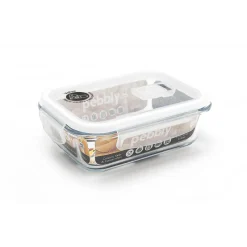 PEBBLY Plat De Cuisson|Conservation|Boîte de Conservation en Verre Rectangle 650 ml