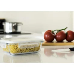 PEBBLY Plat De Cuisson|Conservation|Boîte de Conservation en Verre Rectangle 650 ml