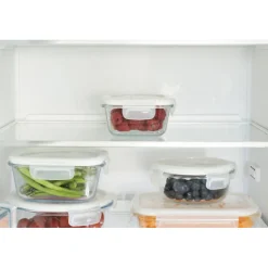 PEBBLY Plat De Cuisson|Conservation|Boîte de Conservation en Verre Carré 320 ml