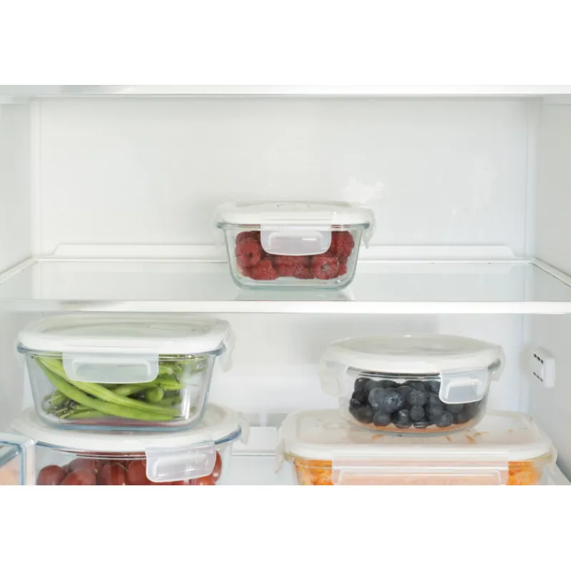 PEBBLY Plat De Cuisson|Conservation|Boîte de Conservation en Verre Carré 320 ml