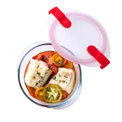 PYREX Conservation|Boîte de Conservation en Verre Ronde 20 cm 1,1 L Cook & Heat