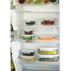 PEBBLY Plat De Cuisson|Conservation|Boîte de Conservation en Verre Rectangle 1,2 L