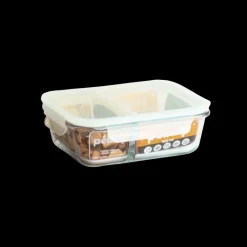 PEBBLY Conservation|Boîte de Conservation en Verre avec Compartiments Rectangle 950 ml