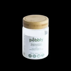 PEBBLY Conservation|Boîte de Conservation en Verre et Bambou Rond 450 ml