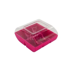 GATODECO Emballage Alimentaire|Boîte Fuchsia pour 6 Macarons Gatodéco